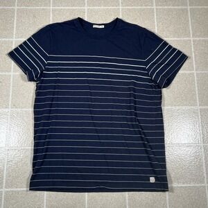 Marine‎ Layer Men's Signature Crewneck Tee Navy  Blue Stripe Sz M / L Tshirt